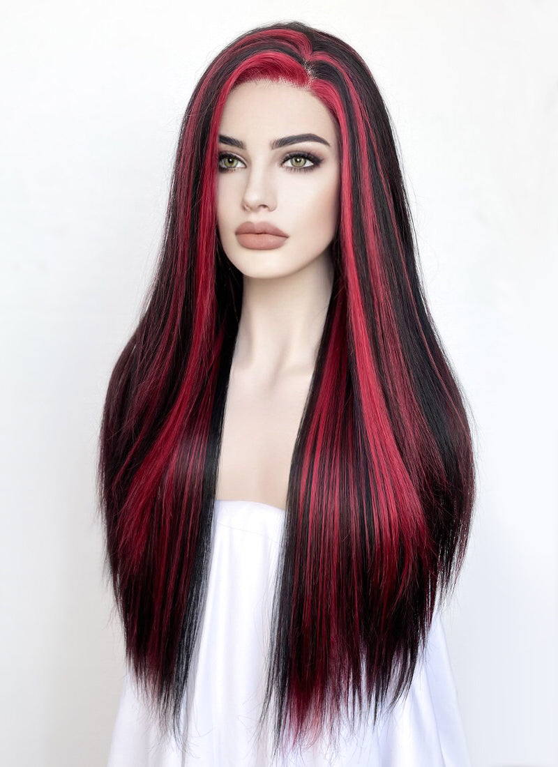 Black Mixed Red Lace Front Wig WigIsFashion wigisfashion ca