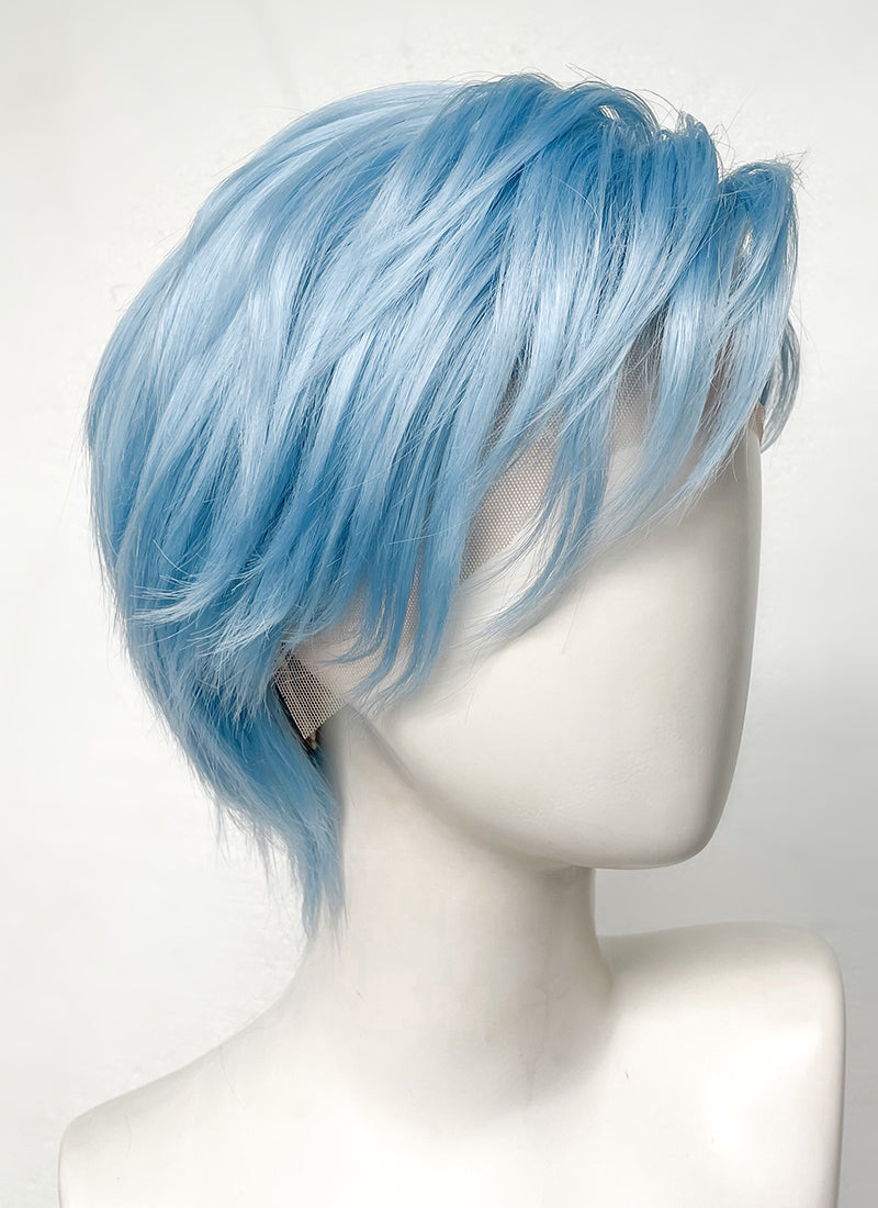 Pastel Blue Straight Lace Front Synthetic Men s Wig LF6021