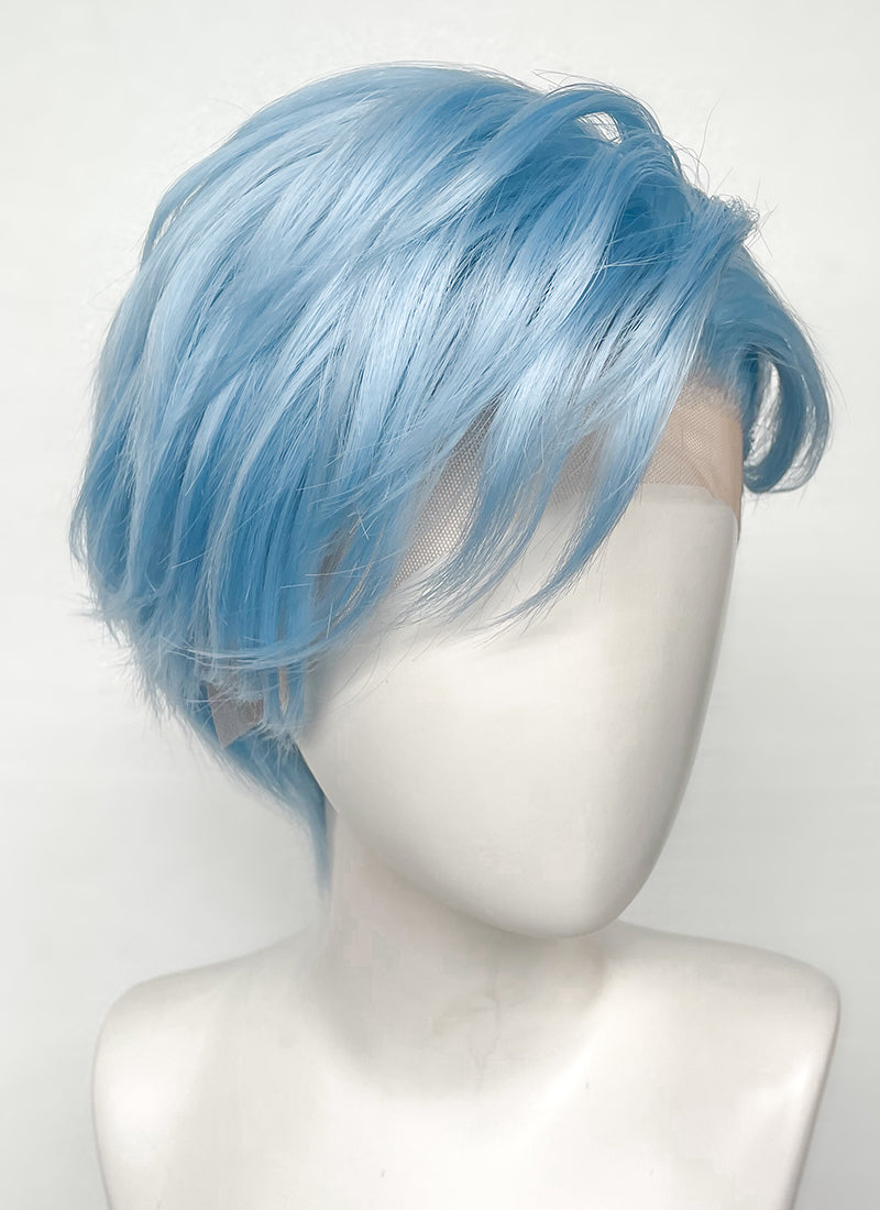 Pastel Blue Straight Lace Front Synthetic Men s Wig LF6021