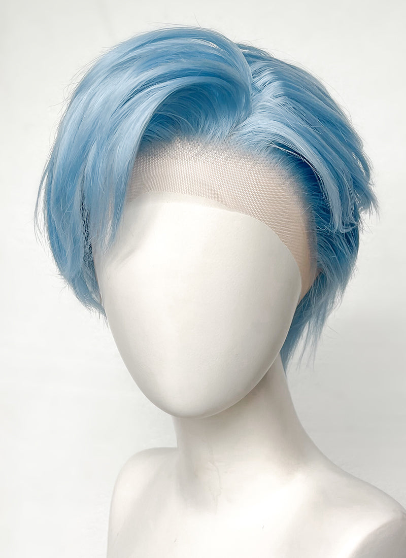 Pastel Blue Straight Lace Front Synthetic Wig LF6021