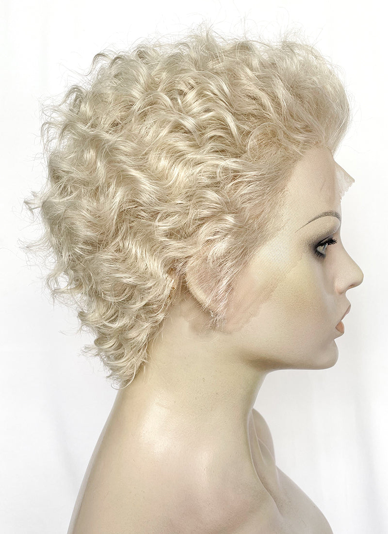 Good Omens Aziraphale Ash Blonde Curly Lace Front Synthetic Men s Wig LF6041