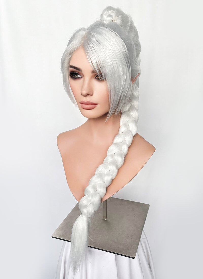 Long white deals cosplay wig