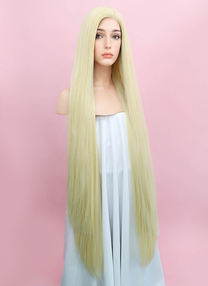 Straight Yaki Blonde Lace Front Synthetic Wig LF701E wigisfashion ca