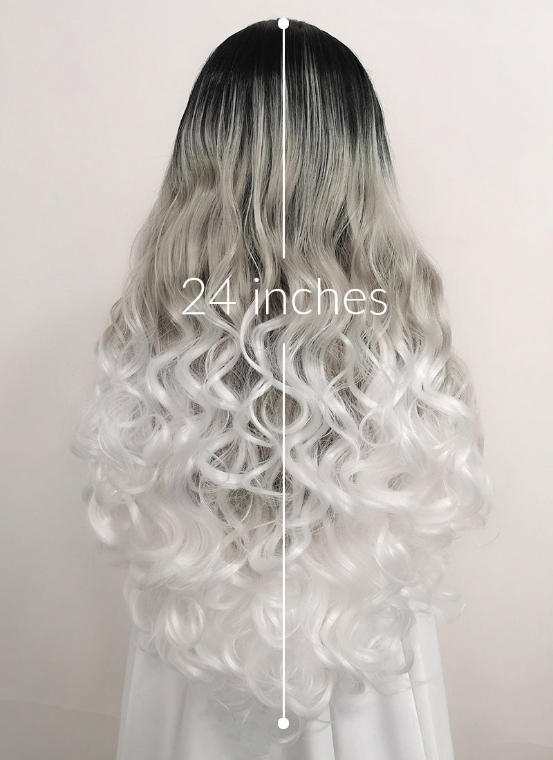 Lace front shop wig ombre grey