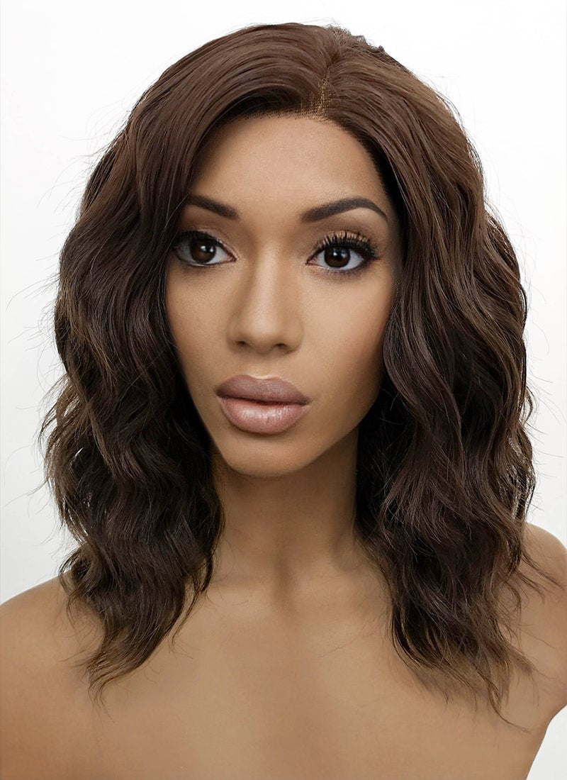 Brunette Wavy Lace Front Synthetic Wig LFB407 wigisfashion ca