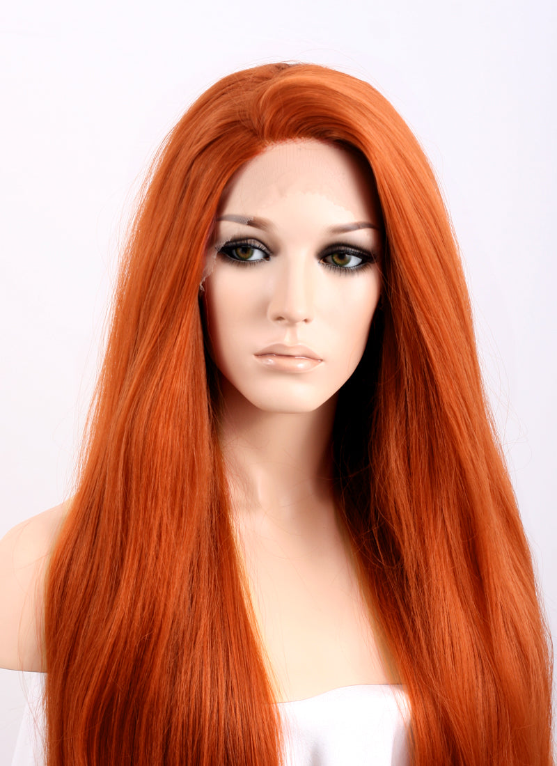 Ginger Straight Yaki Lace Front Synthetic Wig LF624 wigisfashion ca