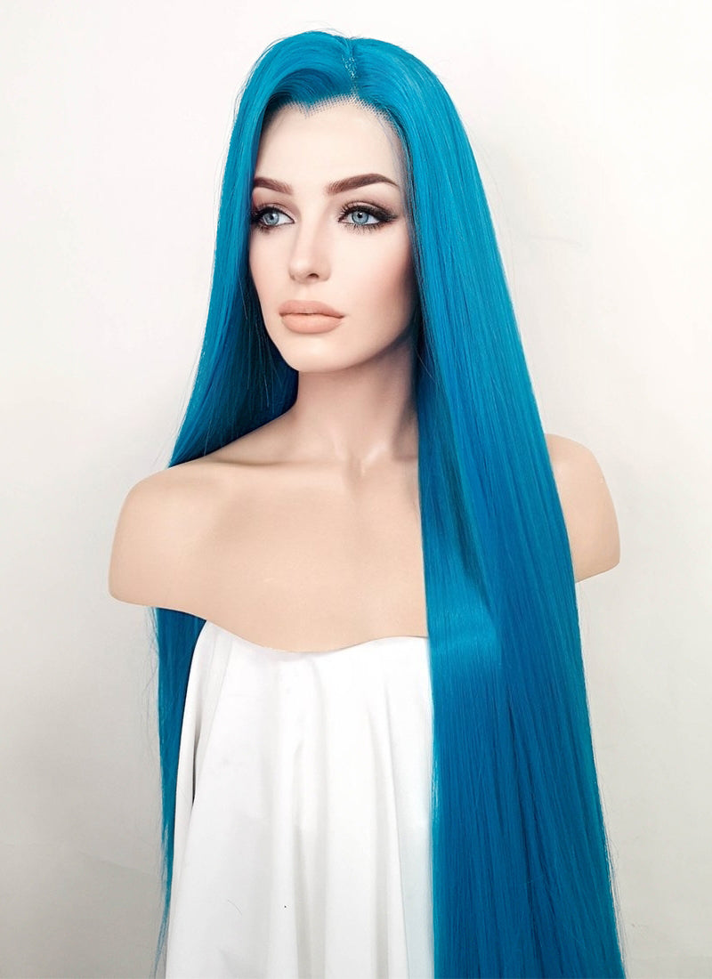 Lace front 2025 wig light blue