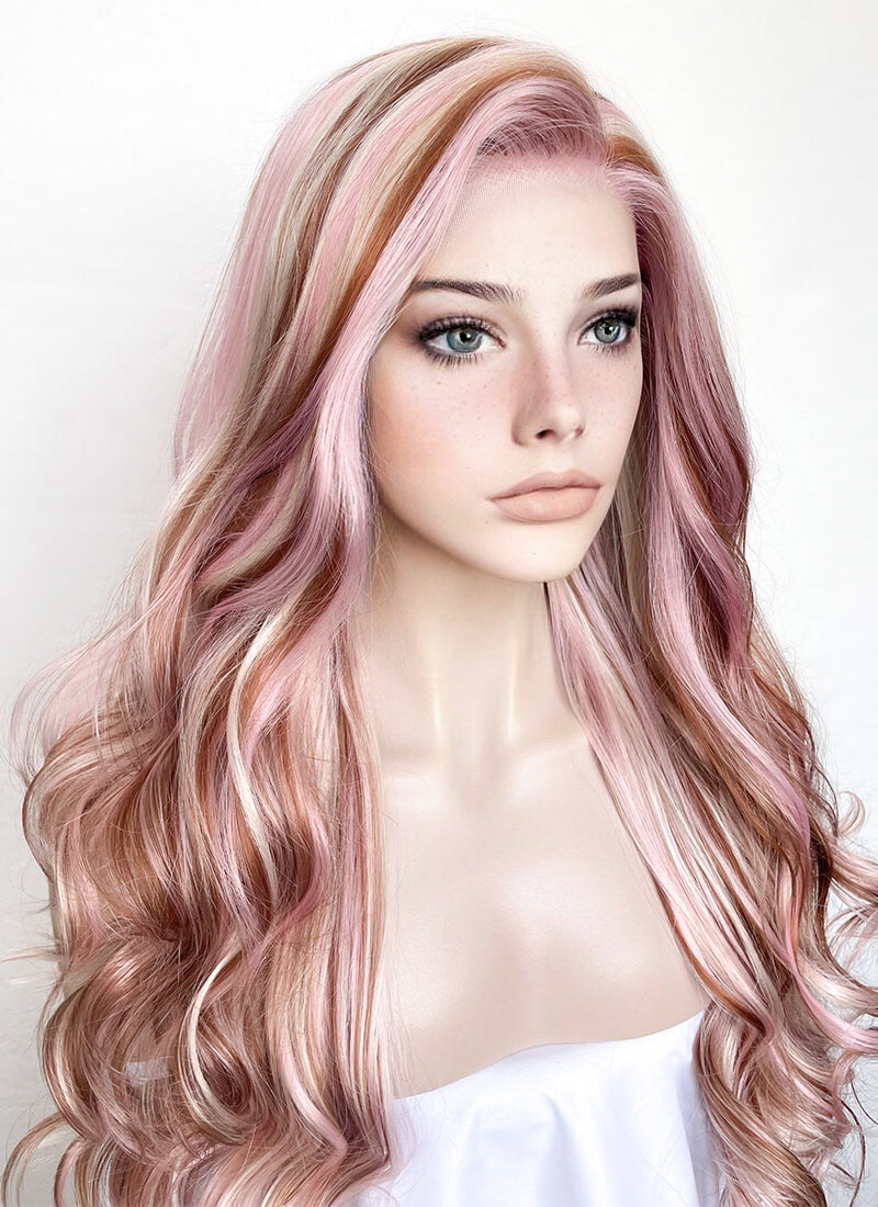 Colored pink clearance wig