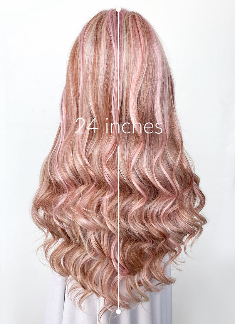 Pink Blonde Brown Mixed Lace Front Wig WigIsFashion