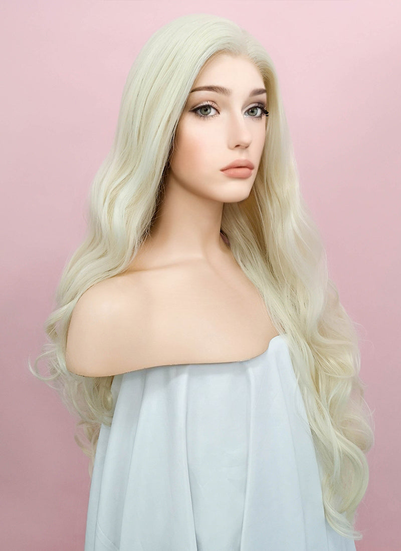 Wavy Platinum Blonde Lace Front Synthetic Wig LW667F wigisfashion ca