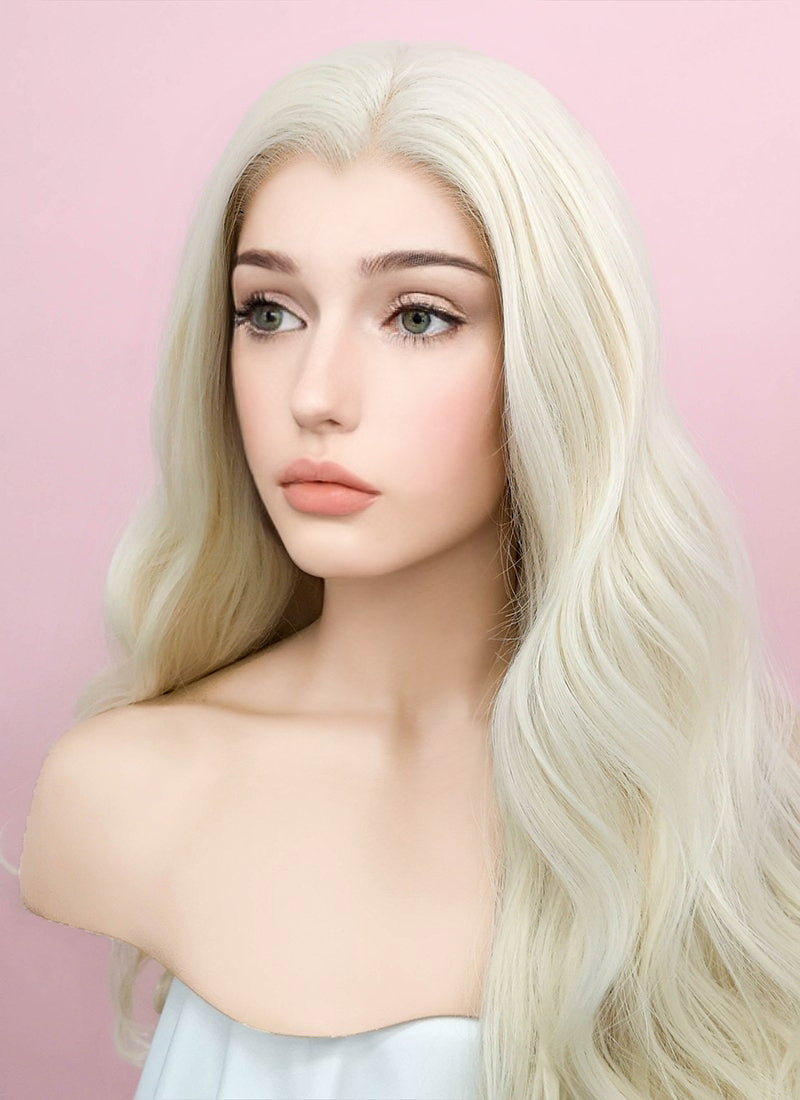 Long platinum online blonde wavy wig