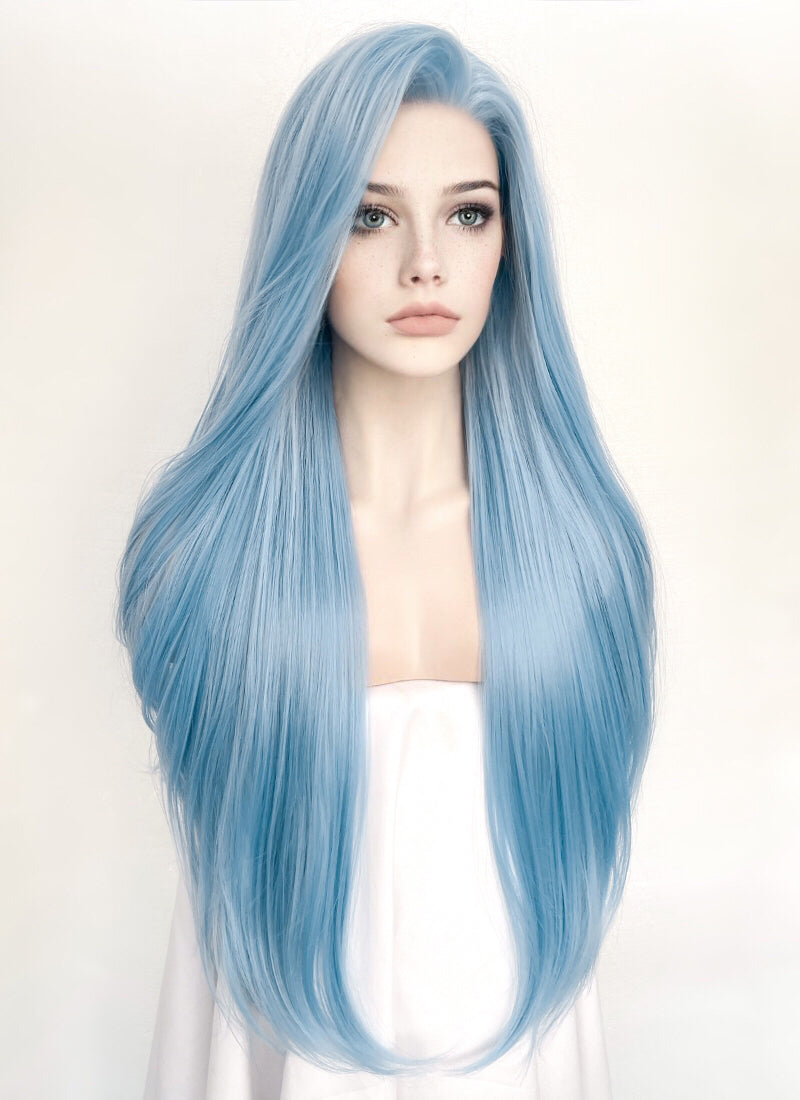 Blue layered wig best sale