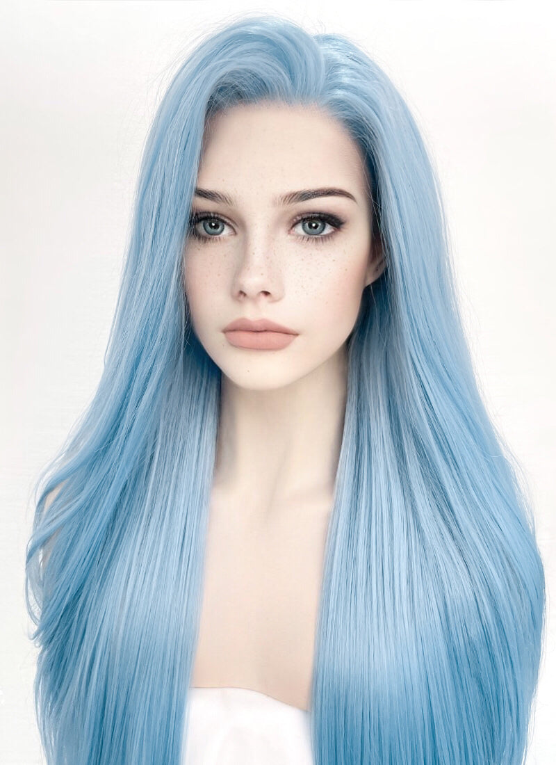 Pastel Blue Straight Lace Front Synthetic Wig LW769B wigisfashion ca