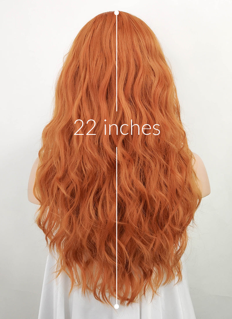 Orange Wavy Synthetic Hair Wig NS359 wigisfashion ca