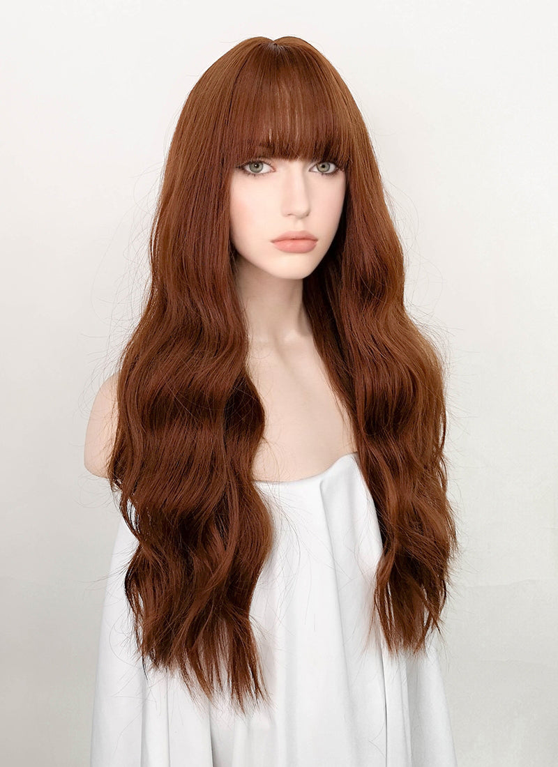 Auburn Wavy Synthetic Hair Wig NS376 wigisfashion ca