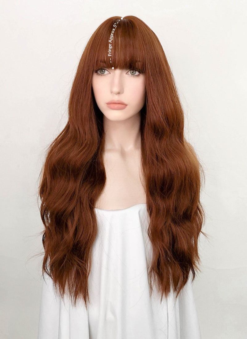 Auburn Wavy Synthetic Hair Wig NS376 wigisfashion ca