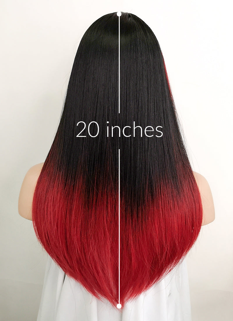 Black hair outlet with red tips