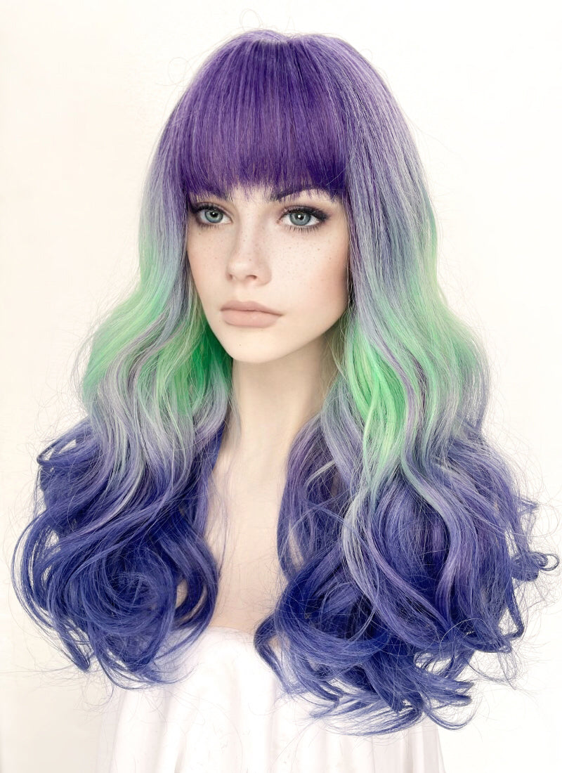 Green purple wig best sale