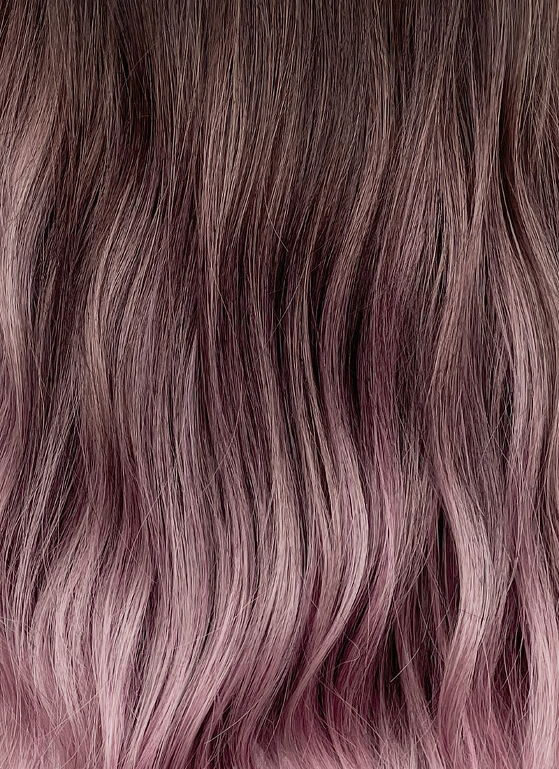 Brown pink 2024 ombre wig